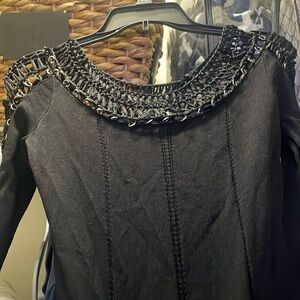 Black CACHE Knit Stretch Top